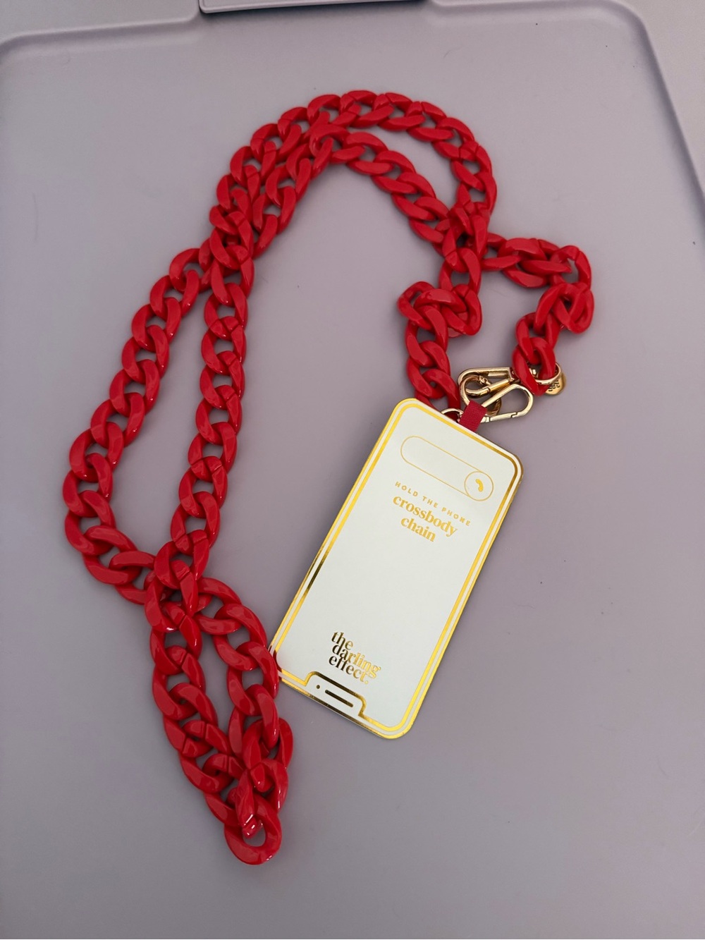 The Darling Effect Red Crossbody Chain Phone Strap